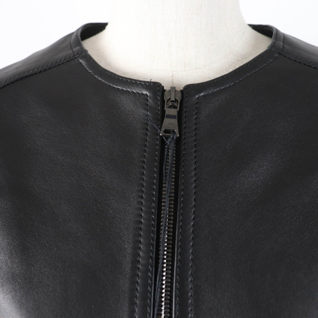 NEIL BARRETT Riders jacket Main: Lamb leather, Lining: 100% Cupra, Part: 98% Cotton, Part: 2% Elastane (Polyurethane) black Women XS Used Authentic