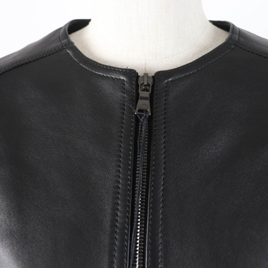NEIL BARRETT Riders jacket Main: Lamb leather, Lining: 100% Cupra, Part: 98% Cotton, Part: 2% Elastane (Polyurethane) black Women XS Used Authentic