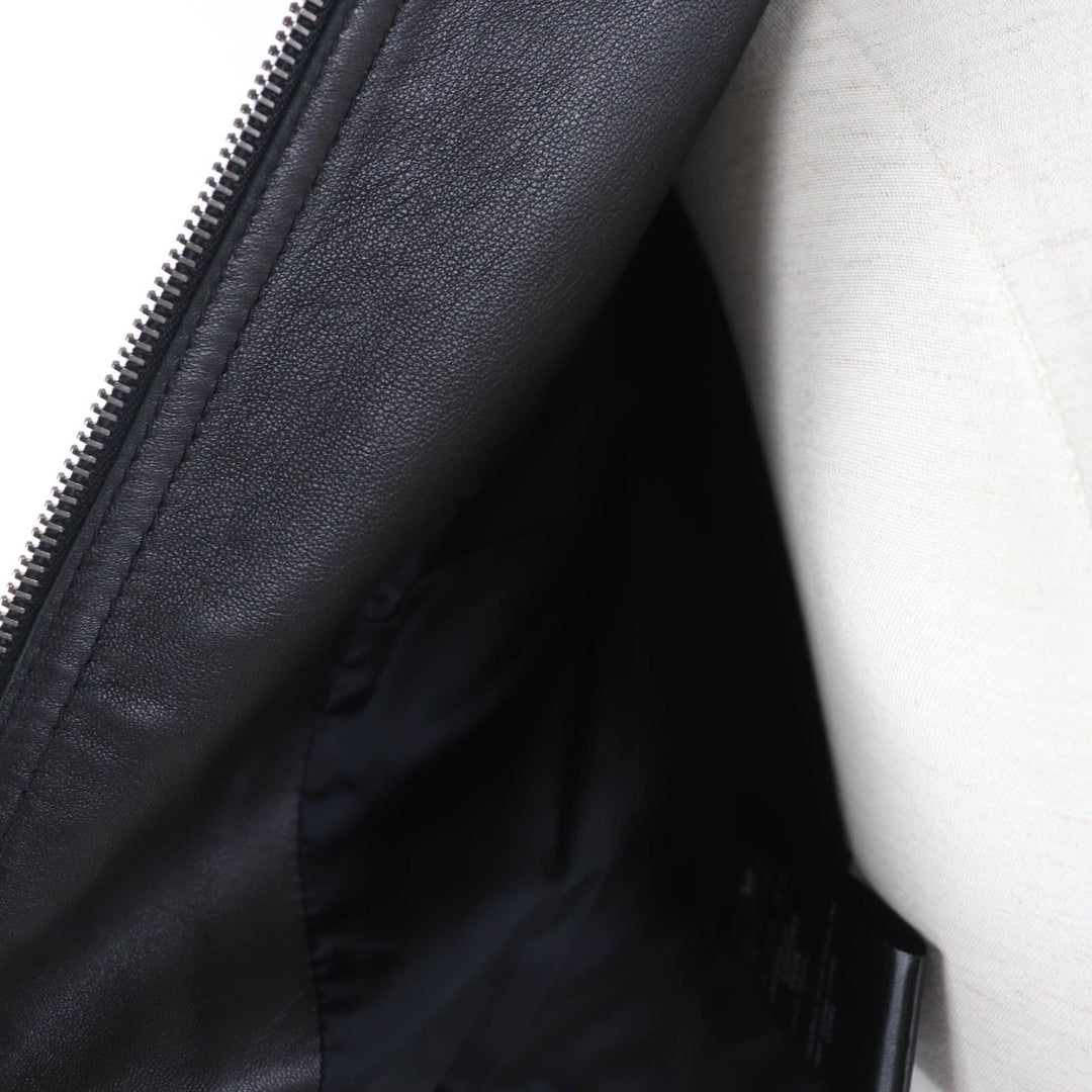 NEIL BARRETT Riders jacket Main: Lamb leather, Lining: 100% Cupra, Part: 98% Cotton, Part: 2% Elastane (Polyurethane) black Women XS Used Authentic