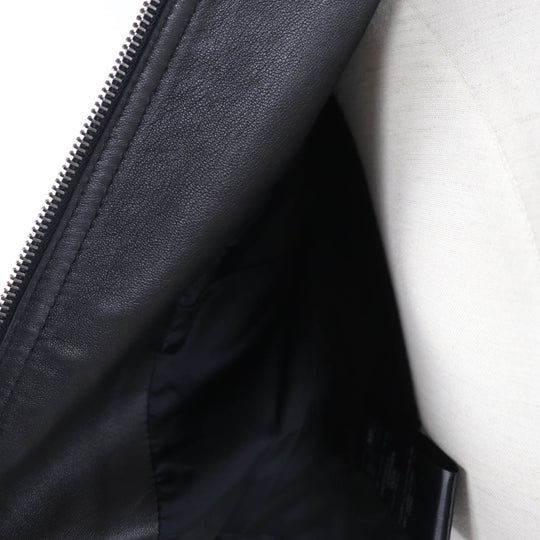 NEIL BARRETT Riders jacket Main: Lamb leather, Lining: 100% Cupra, Part: 98% Cotton, Part: 2% Elastane (Polyurethane) black Women XS Used Authentic