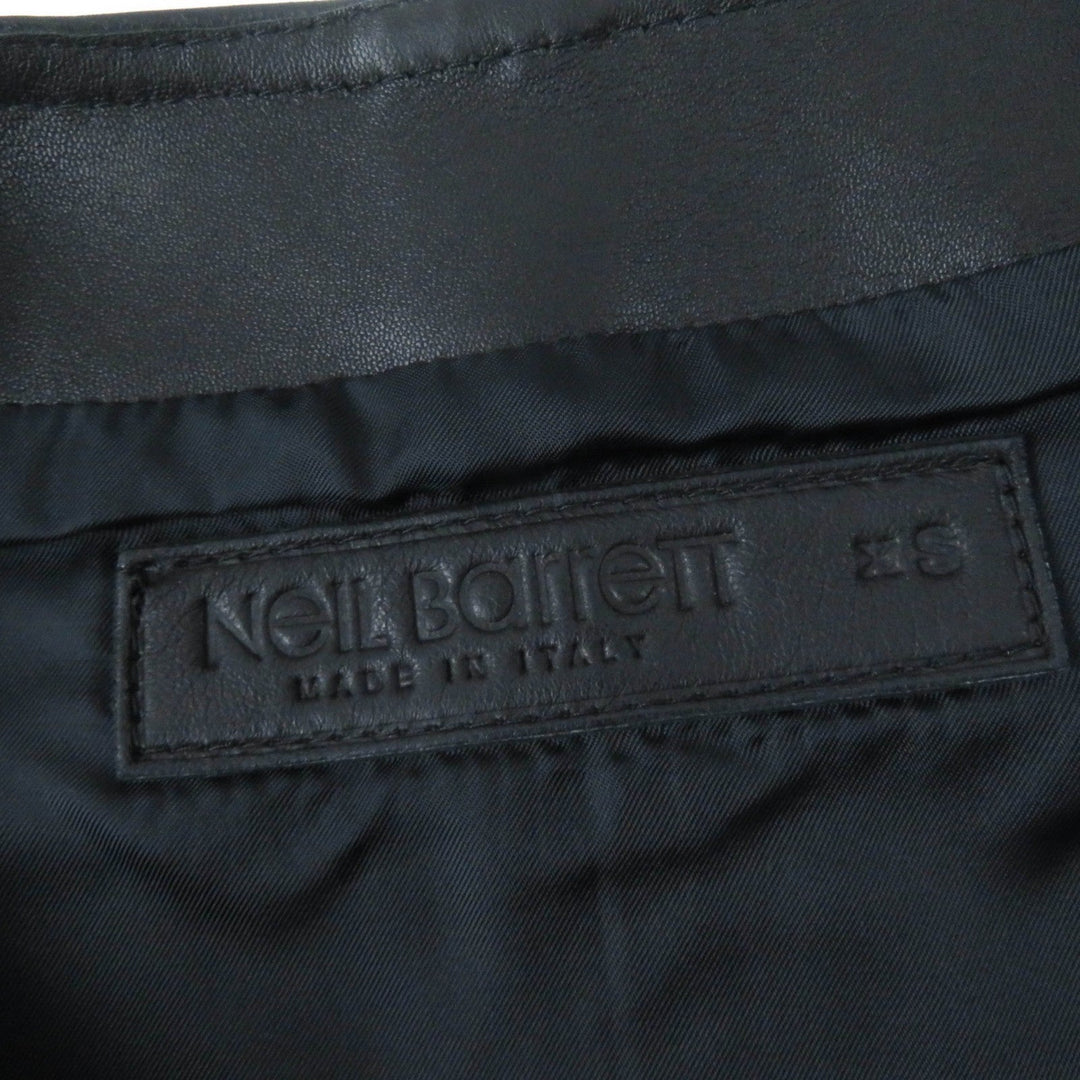 NEIL BARRETT Riders jacket Main: Lamb leather, Lining: 100% Cupra, Part: 98% Cotton, Part: 2% Elastane (Polyurethane) black Women XS Used Authentic