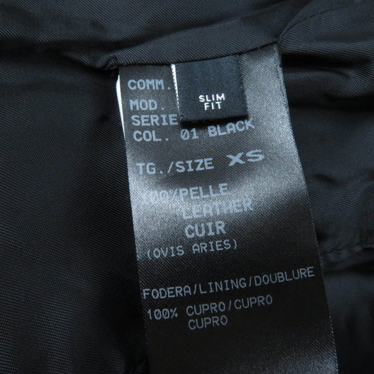 NEIL BARRETT Riders jacket Main: Lamb leather, Lining: 100% Cupra, Part: 98% Cotton, Part: 2% Elastane (Polyurethane) black Women XS Used Authentic