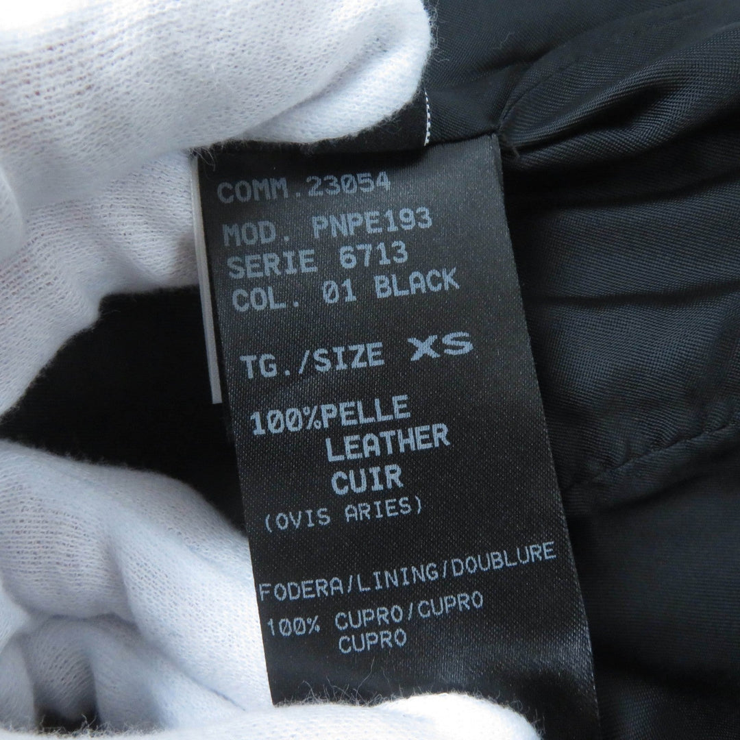 NEIL BARRETT Riders jacket Main: Lamb leather, Lining: 100% Cupra, Part: 98% Cotton, Part: 2% Elastane (Polyurethane) black Women XS Used Authentic