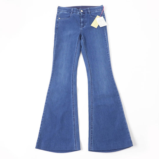 Stella McCartney Denim pants 372775SFH28 Main: 92% cotton, Main: 6% polyester, Main: 2% polyurethane, Part: synthetic leather Indigo Women 25 Used Authentic
