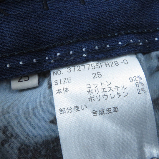 Stella McCartney Denim pants 372775SFH28 Main: 92% cotton, Main: 6% polyester, Main: 2% polyurethane, Part: synthetic leather Indigo Women 25 Used Authentic