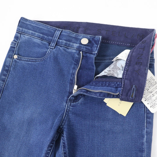 Stella McCartney Denim pants 372775SFH28 Main: 92% cotton, Main: 6% polyester, Main: 2% polyurethane, Part: synthetic leather Indigo Women 25 Used Authentic