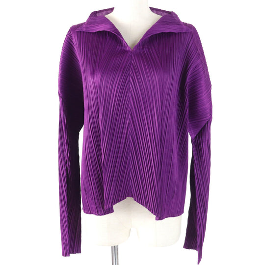 PLEATS PLEASE Cut PP23-JJ182 Main: 100% polyester purple Women 4 Used Authentic