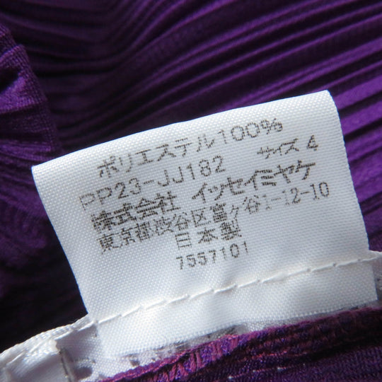 PLEATS PLEASE Cut PP23-JJ182 Main: 100% polyester purple Women 4 Used Authentic