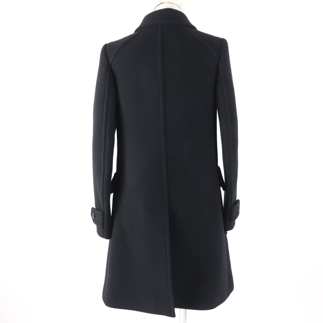PRADA Stainless collar coat Main: 100% virgin wool, Lining: 100% cupra, Part: 100% polyester black Women 38 Used Authentic