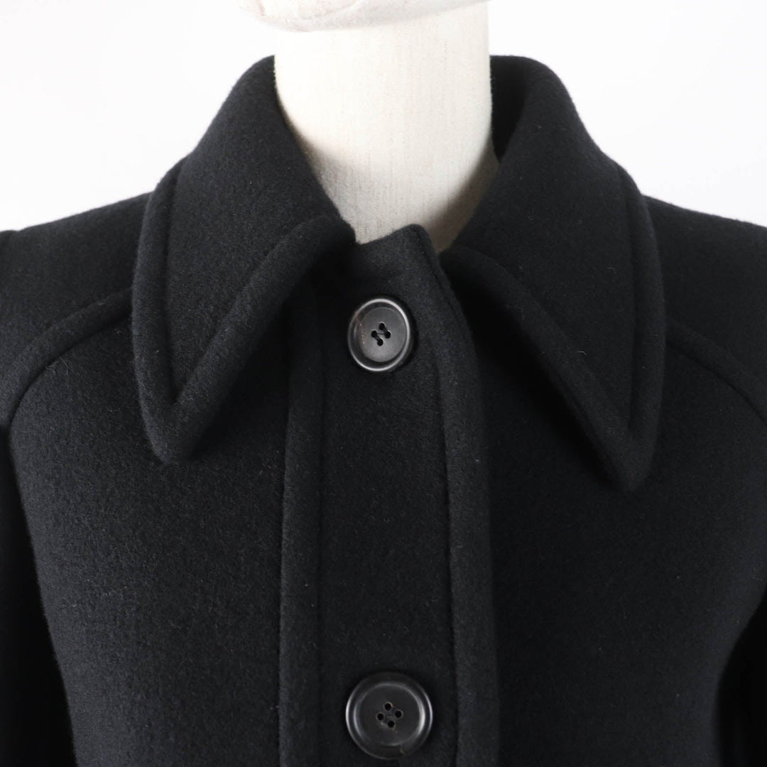 PRADA Stainless collar coat Main: 100% virgin wool, Lining: 100% cupra, Part: 100% polyester black Women 38 Used Authentic