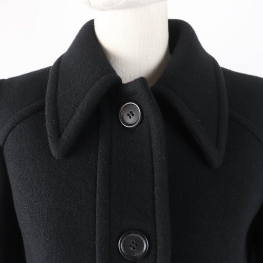 PRADA Stainless collar coat Main: 100% virgin wool, Lining: 100% cupra, Part: 100% polyester black Women 38 Used Authentic