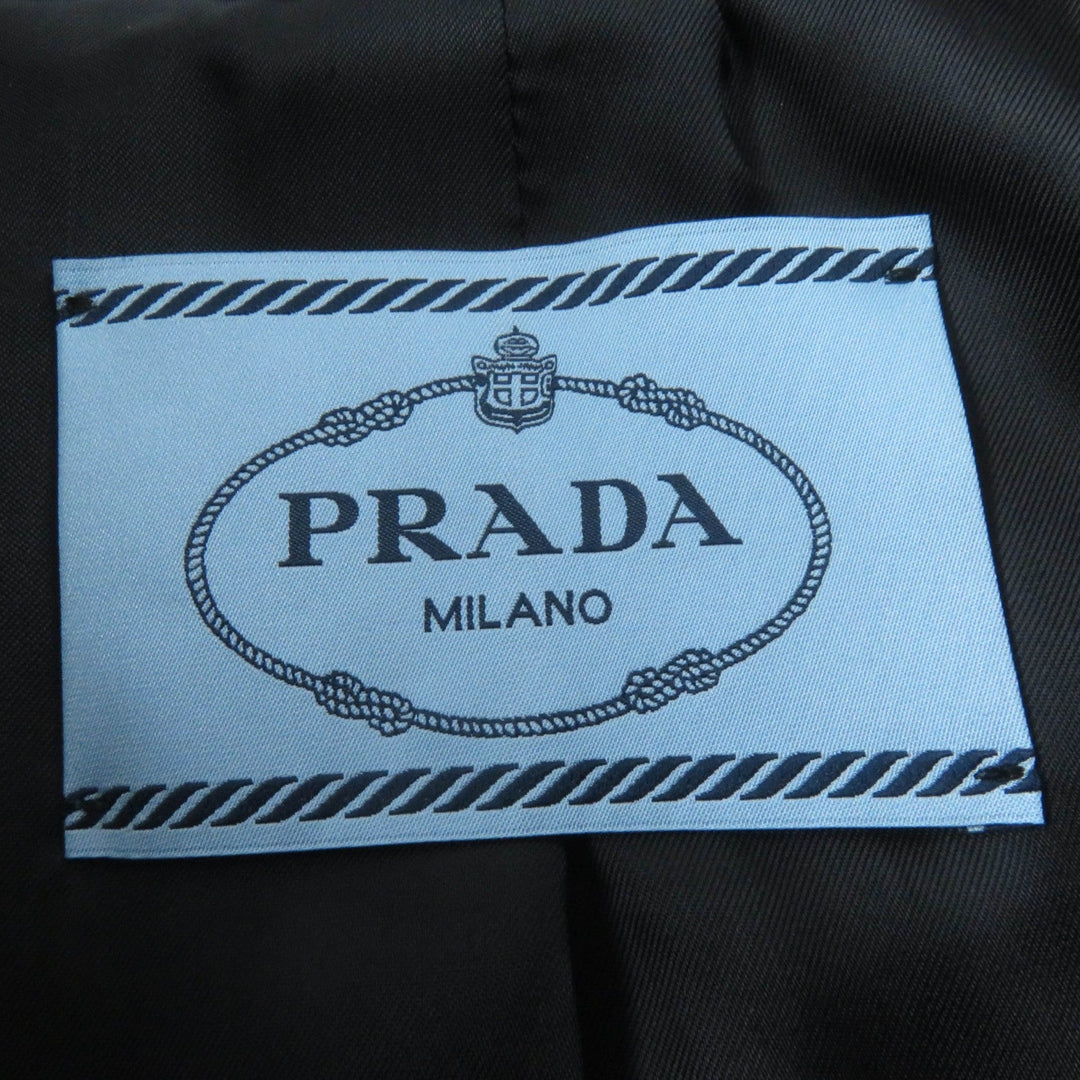 PRADA Stainless collar coat Main: 100% virgin wool, Lining: 100% cupra, Part: 100% polyester black Women 38 Used Authentic
