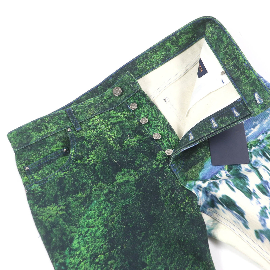 LOUIS VUITTON Pants 1A9STJ Main: 100% cotton, part: cowhide multicolor mens 31 Used Authentic