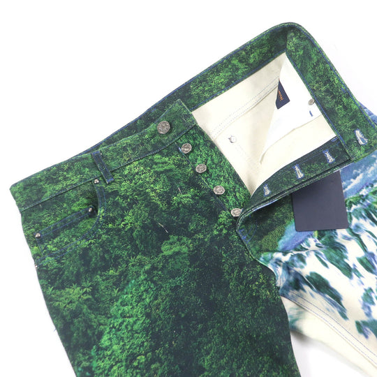 LOUIS VUITTON Pants 1A9STJ Main: 100% cotton, part: cowhide multicolor mens 31 Used Authentic