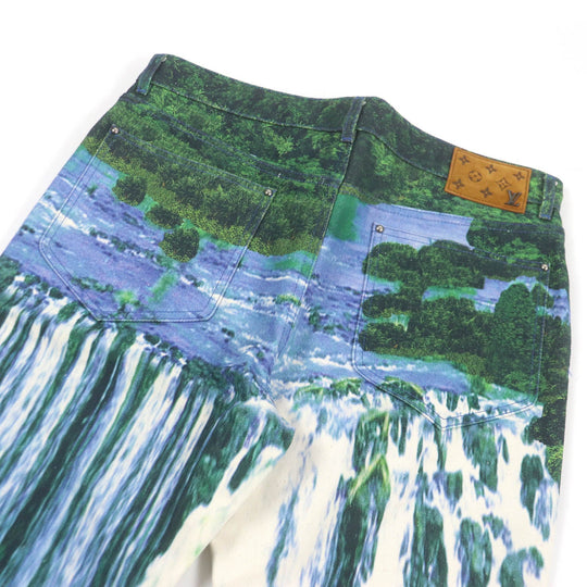 LOUIS VUITTON Pants 1A9STJ Main: 100% cotton, part: cowhide multicolor mens 31 Used Authentic
