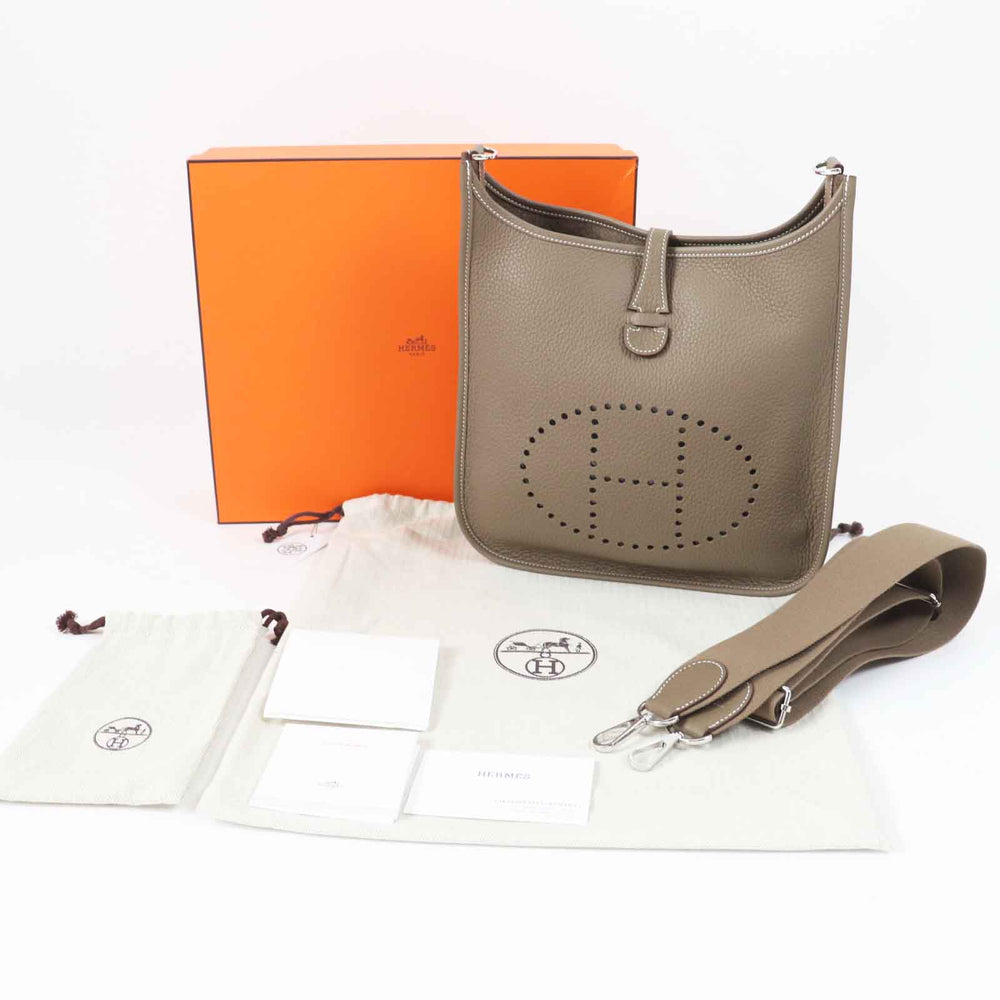 HERMES Shoulder Bag Taurillon Clemence Etope Evelyn 3PM