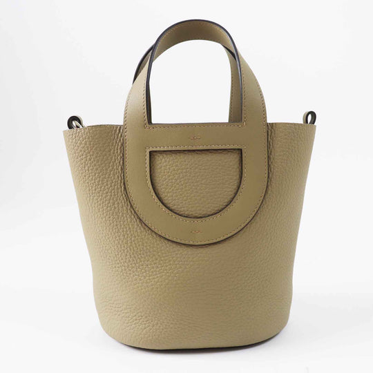 HERMES Handbag Main: Taurillon Clemence, Part: Swift beige marfa in the loop 18 Women Used Authentic