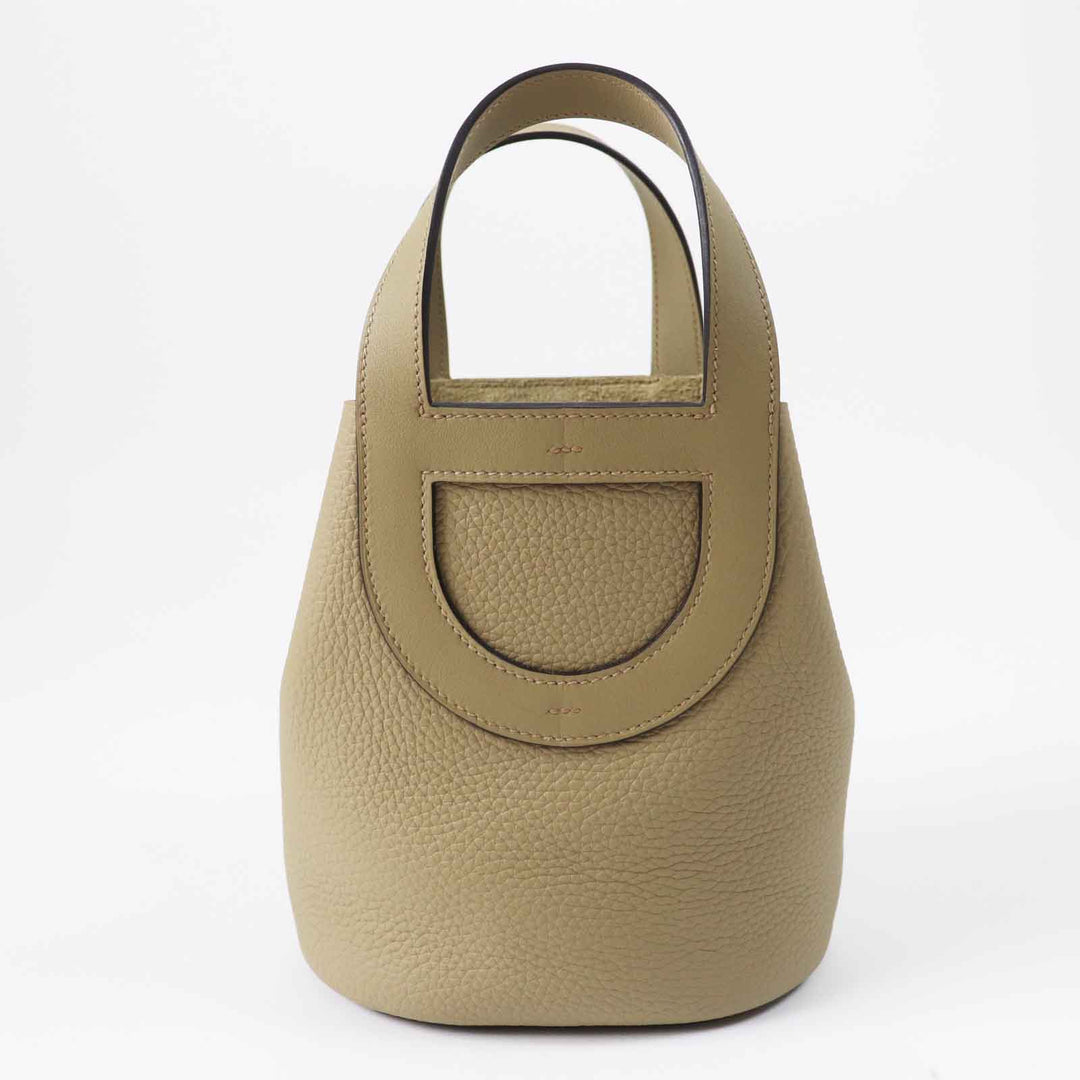 HERMES Handbag Main: Taurillon Clemence, Part: Swift beige marfa in the loop 18 Women Used Authentic