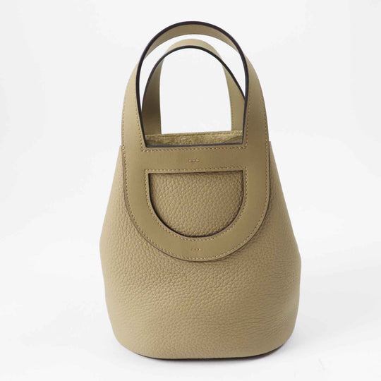 HERMES Handbag Main: Taurillon Clemence, Part: Swift beige marfa in the loop 18 Women Used Authentic