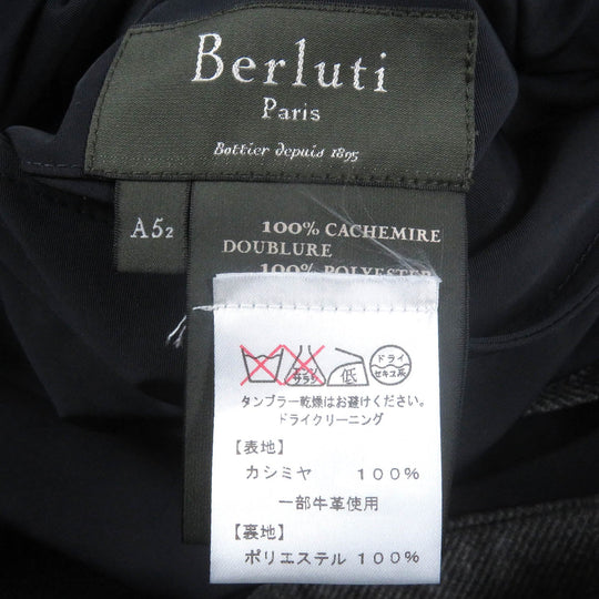 Berluti Stainless collar coat Outer: 100% cashmere, Lining: 100% polyester Navy gray mens 52 Used Authentic