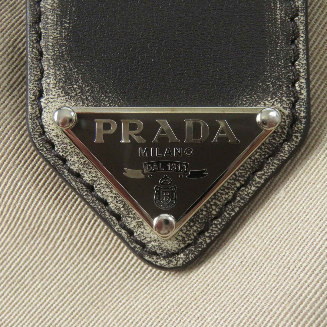 PRADA Shorts P285GK Main: 97% cotton, Main: 3% elastane, Leather part: calf leather, Part: 100% cotton, Lining: 100% cupra beige Women 36 Used Authentic
