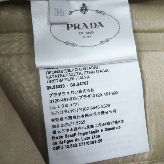 PRADA Shorts P285GK Main: 97% cotton, Main: 3% elastane, Leather part: calf leather, Part: 100% cotton, Lining: 100% cupra beige Women 36 Used Authentic