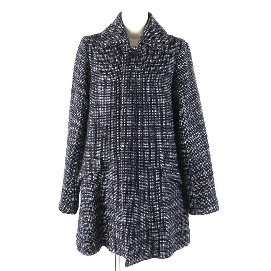 me ISSEY MIYAKE Jacket Outer: 79% wool, Outer: 8% nylon, Outer: 8% polyester, Outer: 5% acetate, Lining: 100% polyester Dark navy Women No size Used Authentic