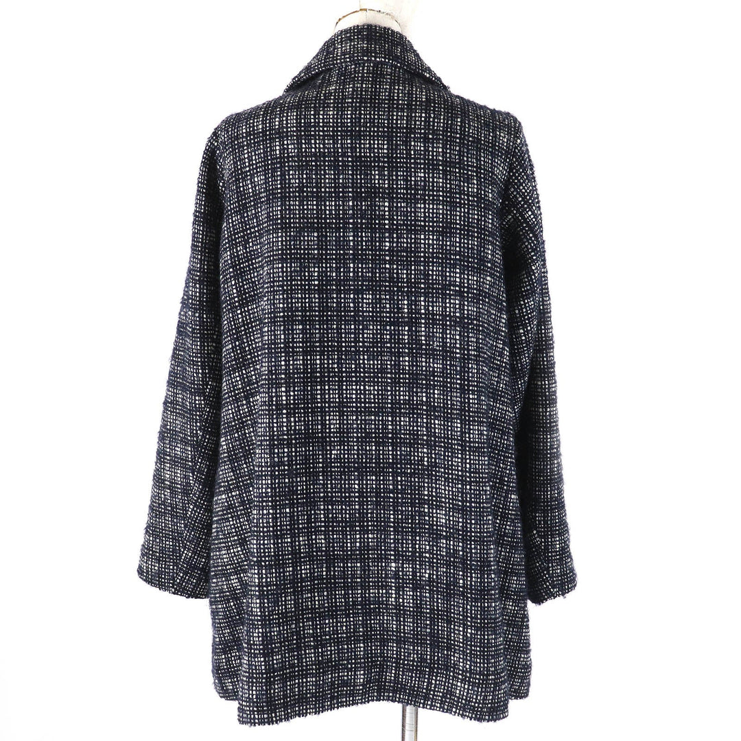 me ISSEY MIYAKE Jacket Outer: 79% wool, Outer: 8% nylon, Outer: 8% polyester, Outer: 5% acetate, Lining: 100% polyester Dark navy Women No size Used Authentic