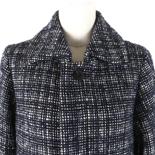 me ISSEY MIYAKE Jacket Outer: 79% wool, Outer: 8% nylon, Outer: 8% polyester, Outer: 5% acetate, Lining: 100% polyester Dark navy Women No size Used Authentic