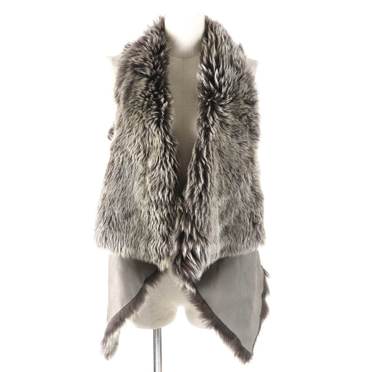 KARL DONOGHUE genuine fur coat Main: Sheep leather gray Women XS Used Authentic