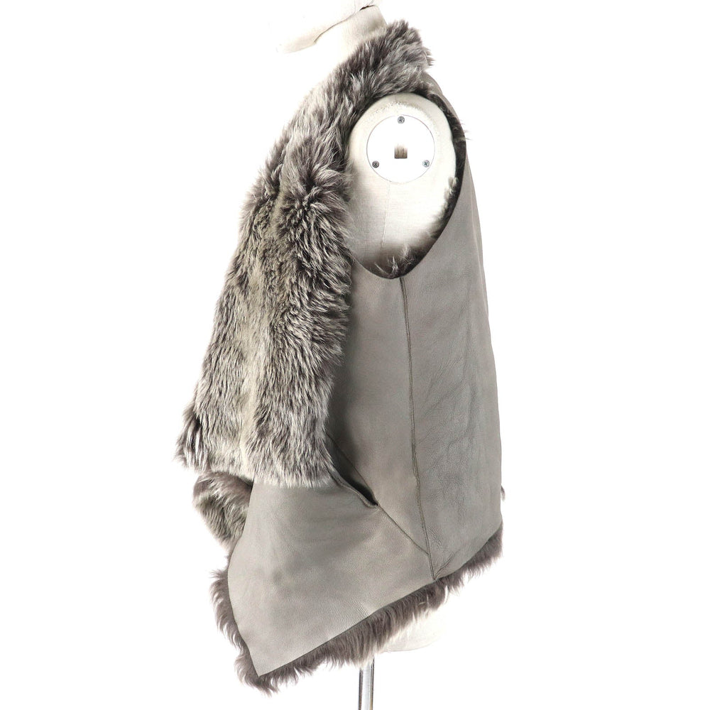 KARL DONOGHUE genuine fur coat Main: Sheep leather gray Women XS Used Authentic