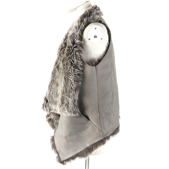 KARL DONOGHUE genuine fur coat Main: Sheep leather gray Women XS Used Authentic