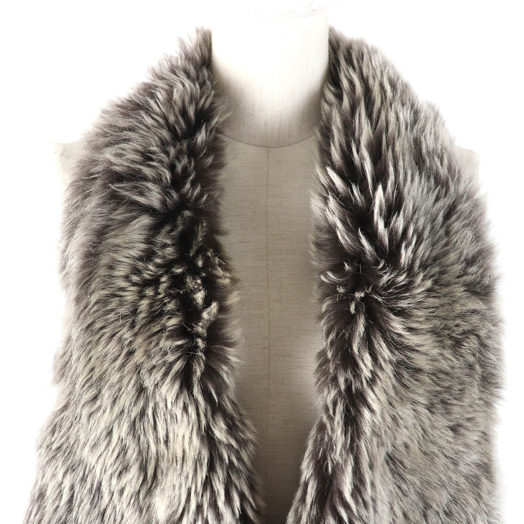 KARL DONOGHUE genuine fur coat Main: Sheep leather gray Women XS Used Authentic