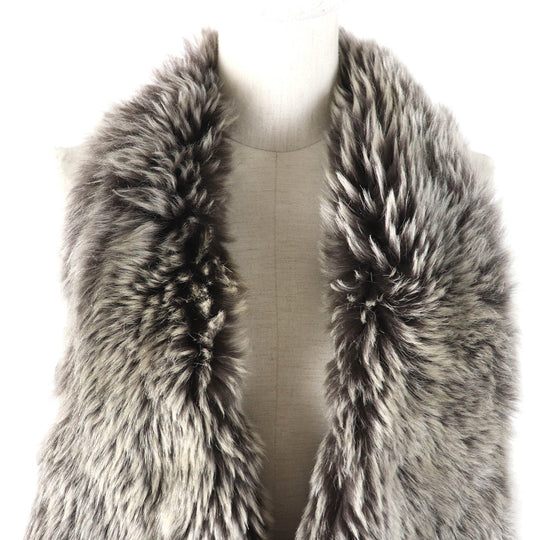 KARL DONOGHUE genuine fur coat Main: Sheep leather gray Women XS Used Authentic