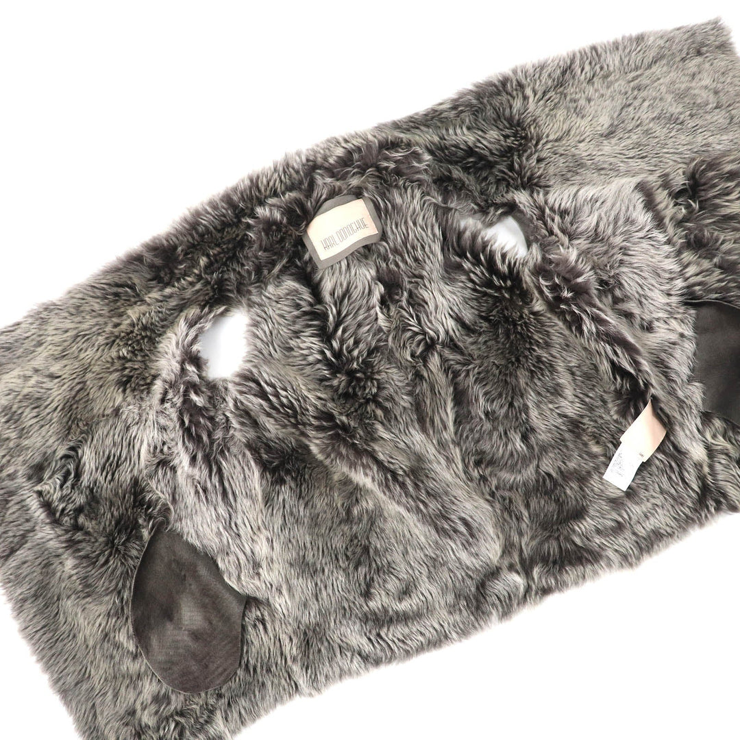 KARL DONOGHUE genuine fur coat Main: Sheep leather gray Women XS Used Authentic