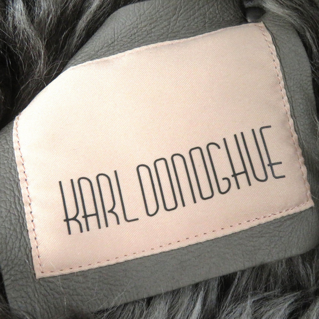 KARL DONOGHUE genuine fur coat Main: Sheep leather gray Women XS Used Authentic