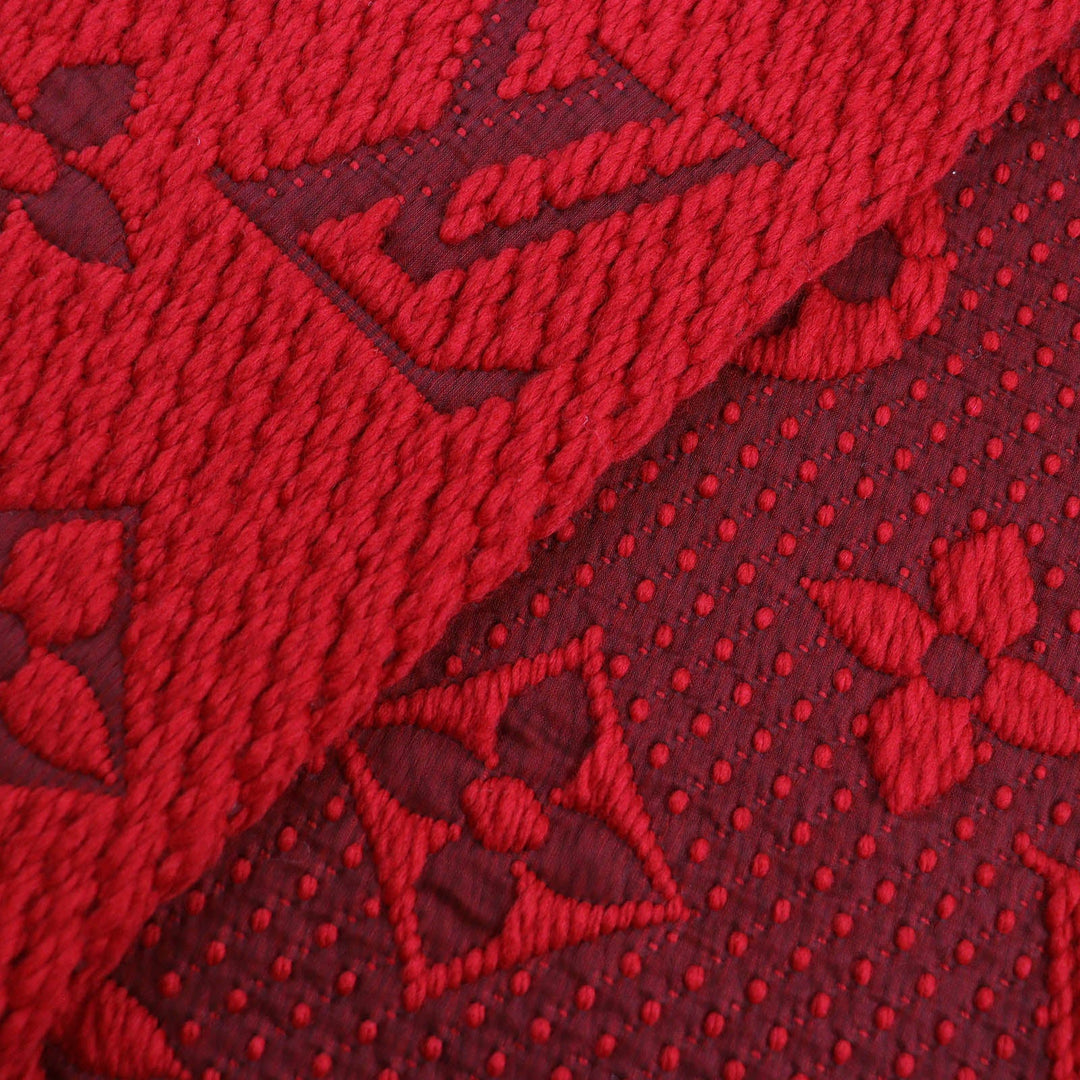 LOUIS VUITTON Scarf 413287 Main: 94% wool, Main: 6% silk Ruby Escalp Logo Mania Women Used Authentic