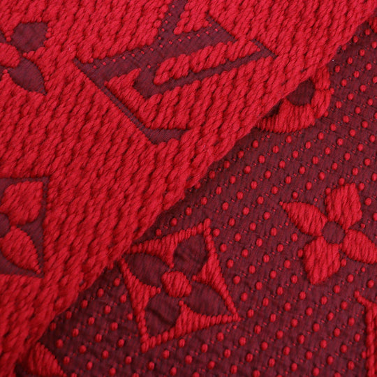 LOUIS VUITTON Scarf 413287 Main: 94% wool, Main: 6% silk Ruby Escalp Logo Mania Women Used Authentic