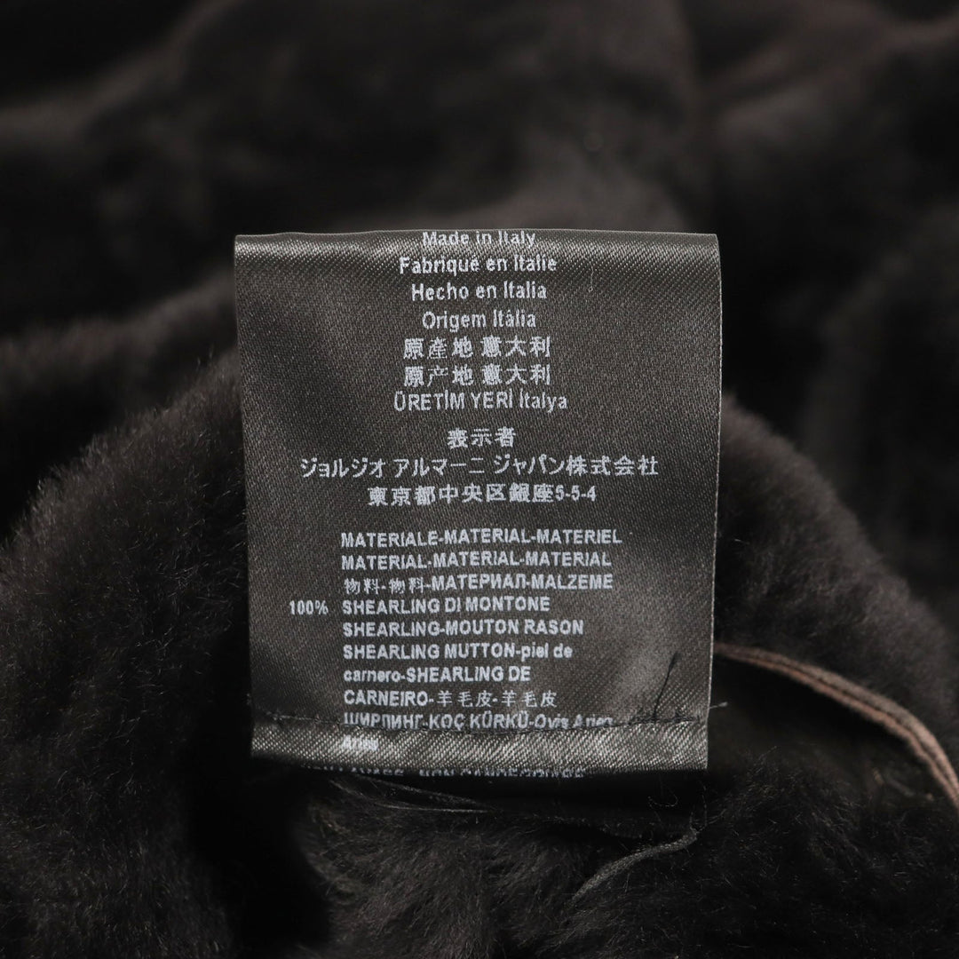 GIORGIO ARMANI Mouton coat 4SB03P 4SP19 Main: 100% mouton Dark brown REVERSIBLE ,  DOUBLE-BREASTED SHEEPSKIN PEA COAT mens 56 Used Authentic