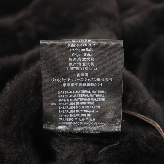 GIORGIO ARMANI Mouton coat 4SB03P 4SP19 Main: 100% mouton Dark brown REVERSIBLE ,  DOUBLE-BREASTED SHEEPSKIN PEA COAT mens 56 Used Authentic