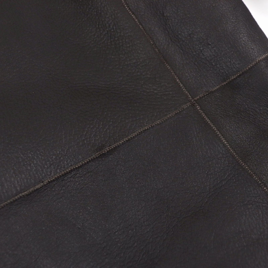 GIORGIO ARMANI Mouton coat 4SB03P 4SP19 Main: 100% mouton Dark brown REVERSIBLE ,  DOUBLE-BREASTED SHEEPSKIN PEA COAT mens 56 Used Authentic