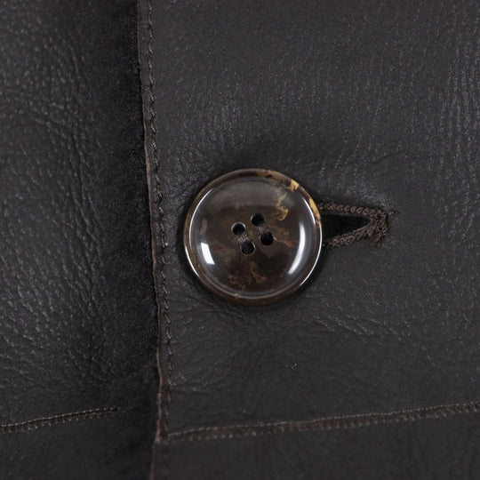 GIORGIO ARMANI Mouton coat 4SB03P 4SP19 Main: 100% mouton Dark brown REVERSIBLE ,  DOUBLE-BREASTED SHEEPSKIN PEA COAT mens 56 Used Authentic
