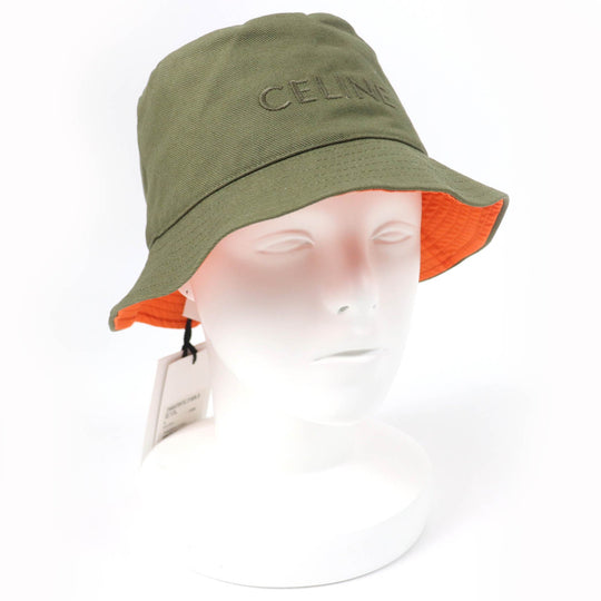 CELINE hat 2AK02597C Main: 100% cotton, Lining: 100% polyester, Filling: 100% polyester khaki Women 57 Used Authentic