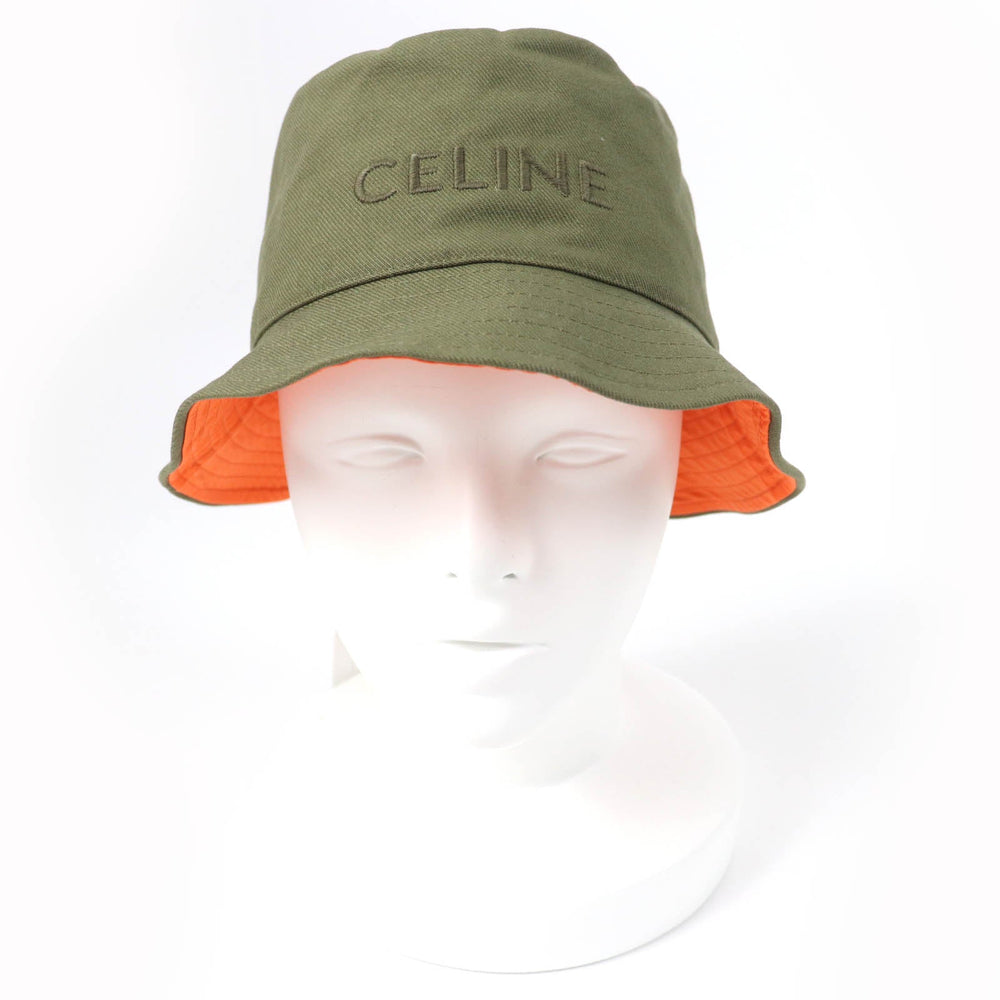 CELINE hat 2AK02597C Main: 100% cotton, Lining: 100% polyester, Filling: 100% polyester khaki Women 57 Used Authentic