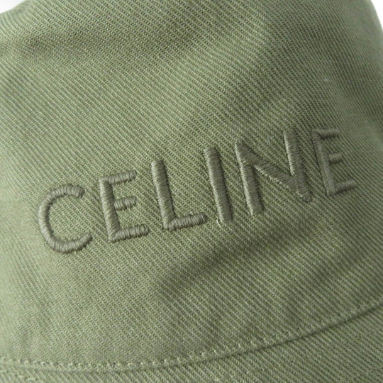 CELINE hat 2AK02597C Main: 100% cotton, Lining: 100% polyester, Filling: 100% polyester khaki Women 57 Used Authentic