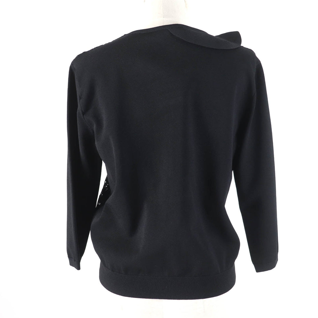 VALENTINO cardigan QB2KA01443K Main: 83% rayon, Main: 17% polyester, Part: 41% cotton, Part: 39% rayon, Part: 20% nylon black Women M Used Authentic