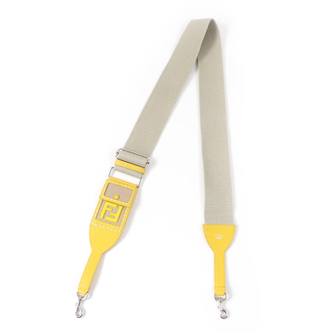 FENDI Shoulder strap Main: Canvas, Part: Leather Beige yellow Women Used Authentic