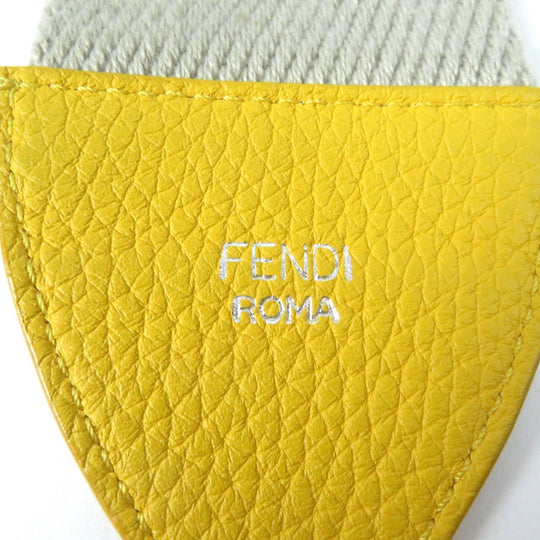 FENDI Shoulder strap Main: Canvas, Part: Leather Beige yellow Women Used Authentic