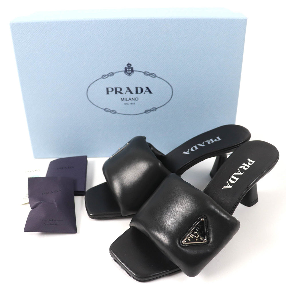 PRADA Sandals 1XX654 Main: Leather black Women 36 1/2 Used Authentic