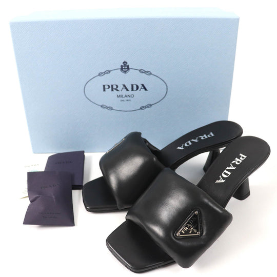 PRADA Sandals 1XX654 Main: Leather black Women 36 1/2 Used Authentic
